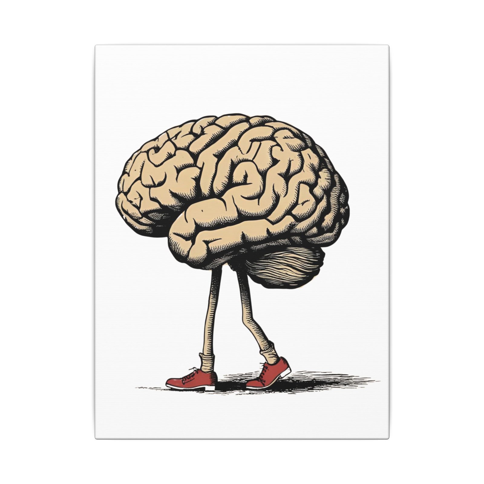 Walking Brain Matte Canvas 9x12"