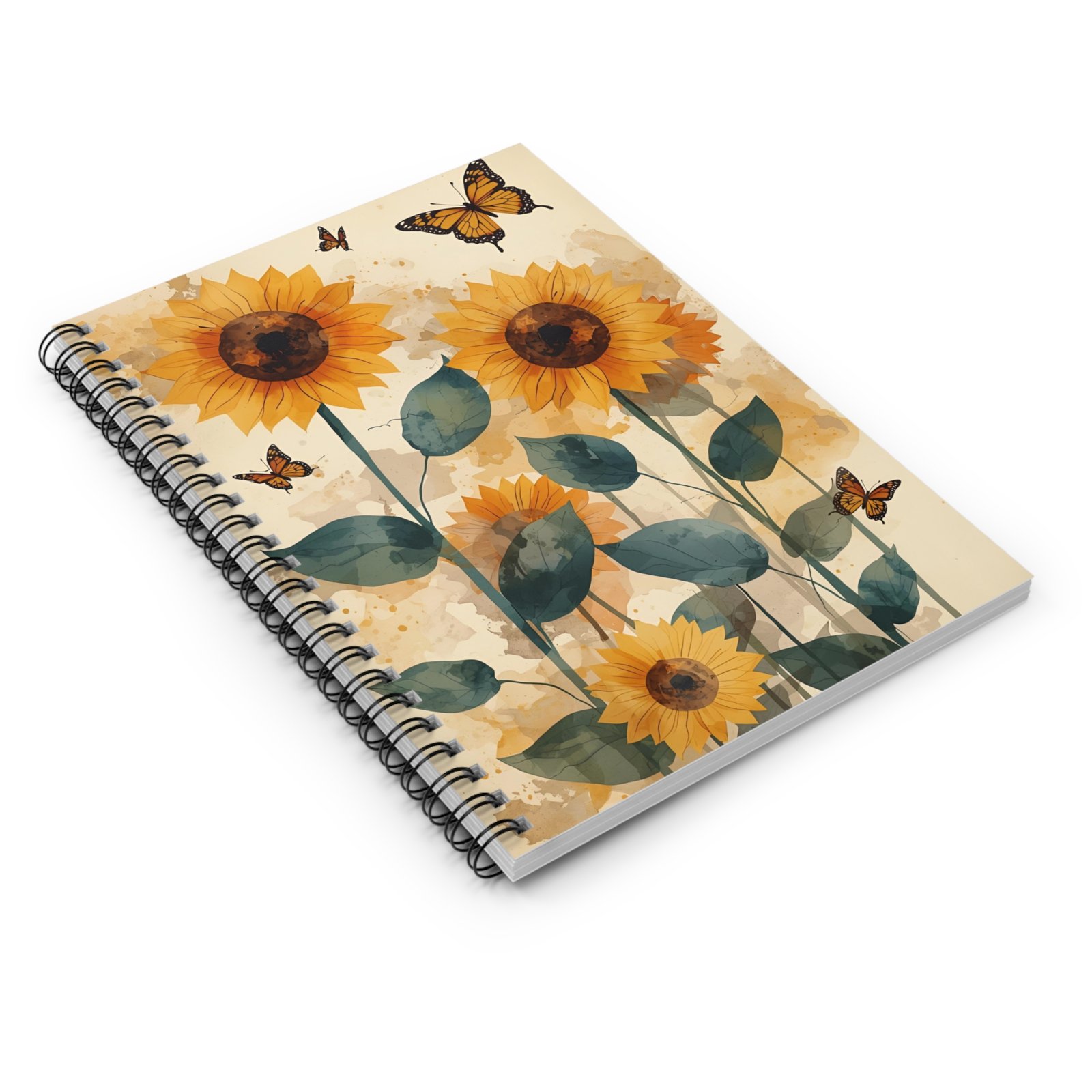 IS_6258 Sunflower & Monarch Spiral Notebook - Image 3