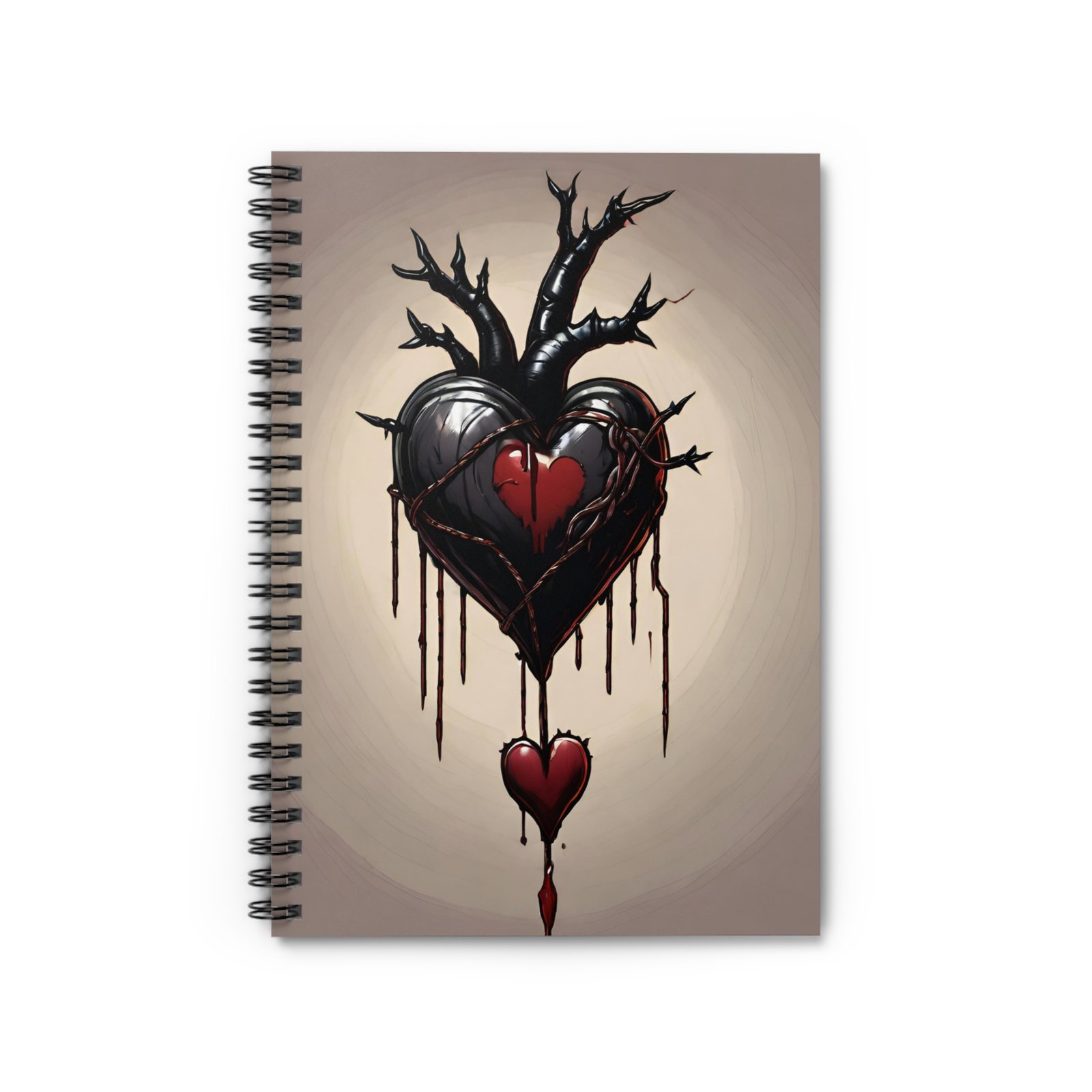 IS_1265 Black Heart Spiral Notebook - Image 2