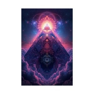 IS_6652 Mystic Pyramid Rolled Poster — Psychedelic Sacred Geometry Wall Art