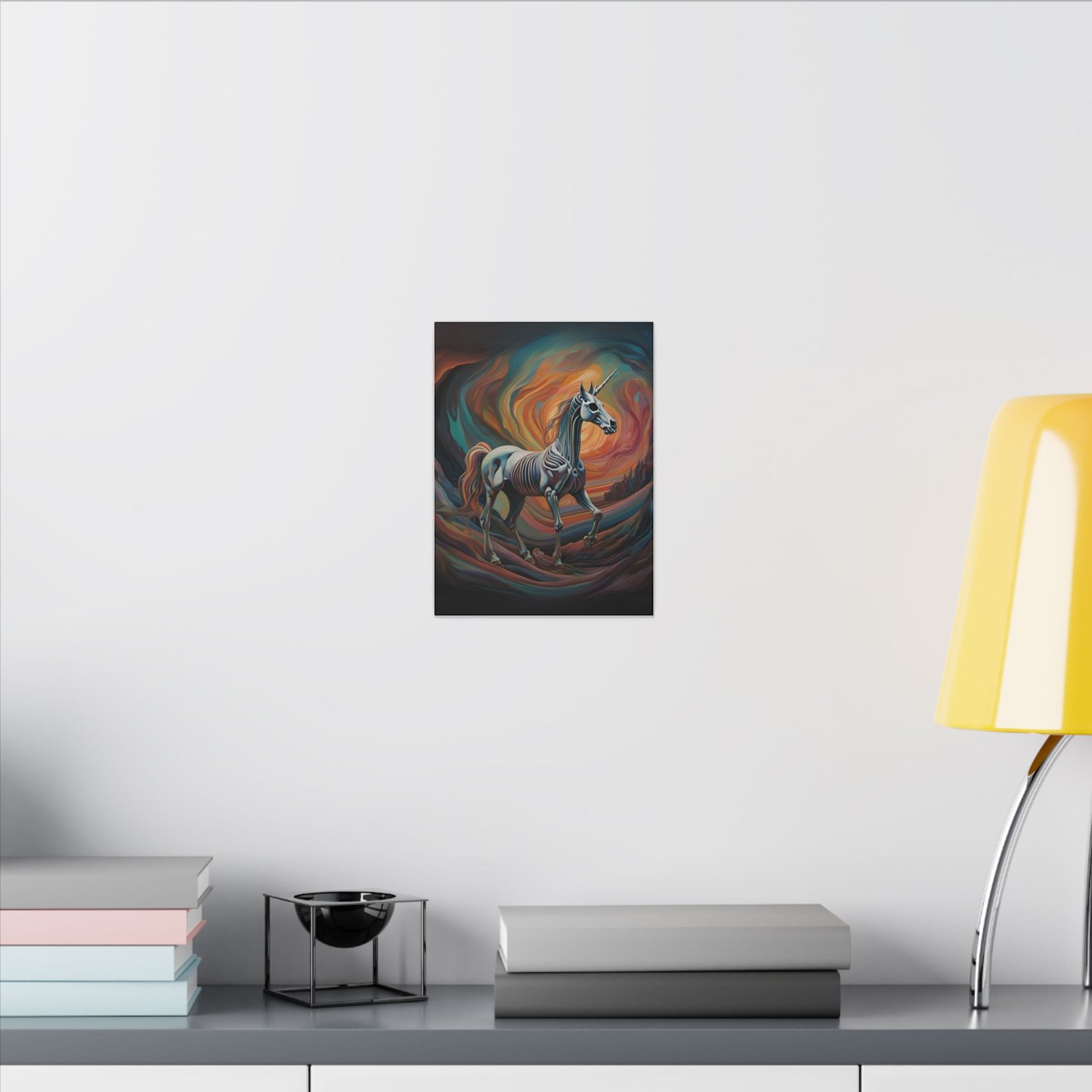 Surreal Unicorn Skeleton Canvas 9x12" - Image 3
