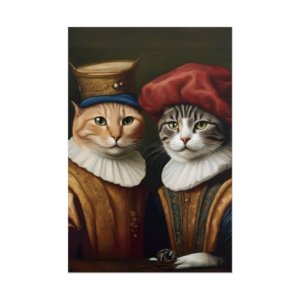IS_1337 Renaissance Cats Portrait Rolled Posters
