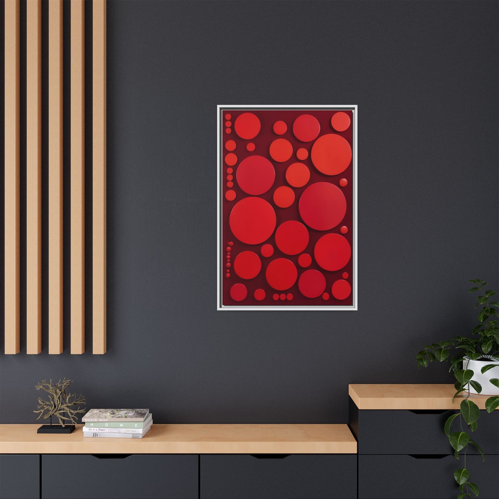 Suprematism Red Bubble Abstract Canvas FRAMED 24x36" - Image 8