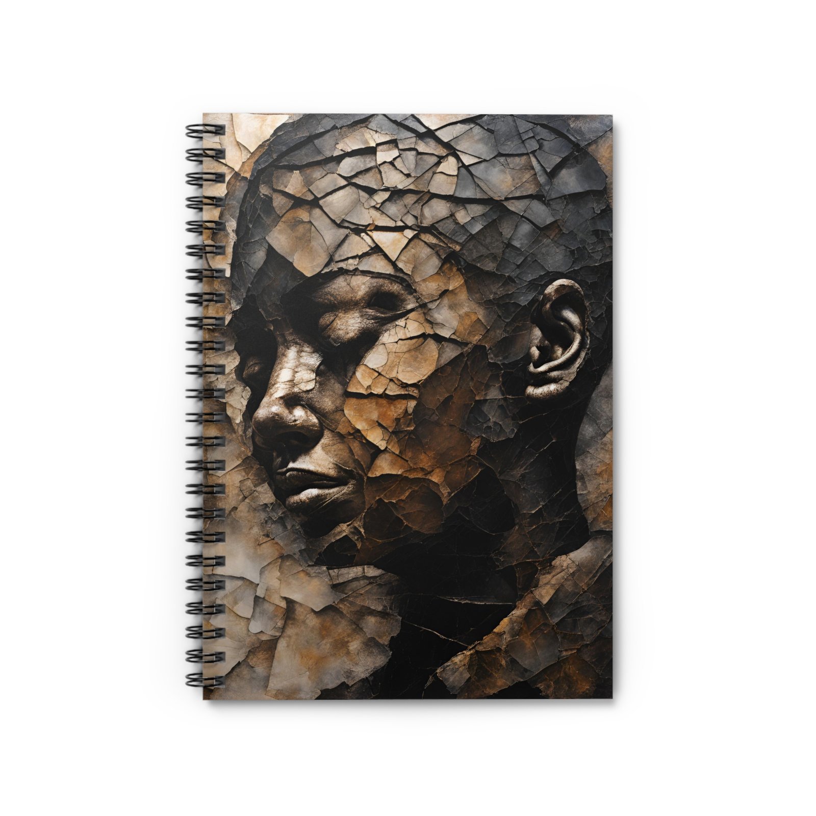 IS_4152 Artistic Spiral Notebook - Ruled Lines | Unique Black Art Design - Image 2