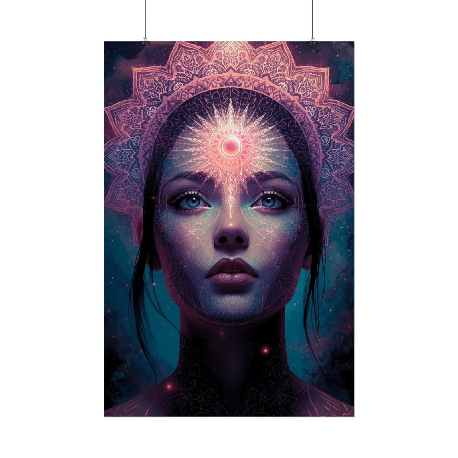 IS_6573 Mystic Third Eye Rolled Poster — Boho Spiritual Wall Art - Image 2