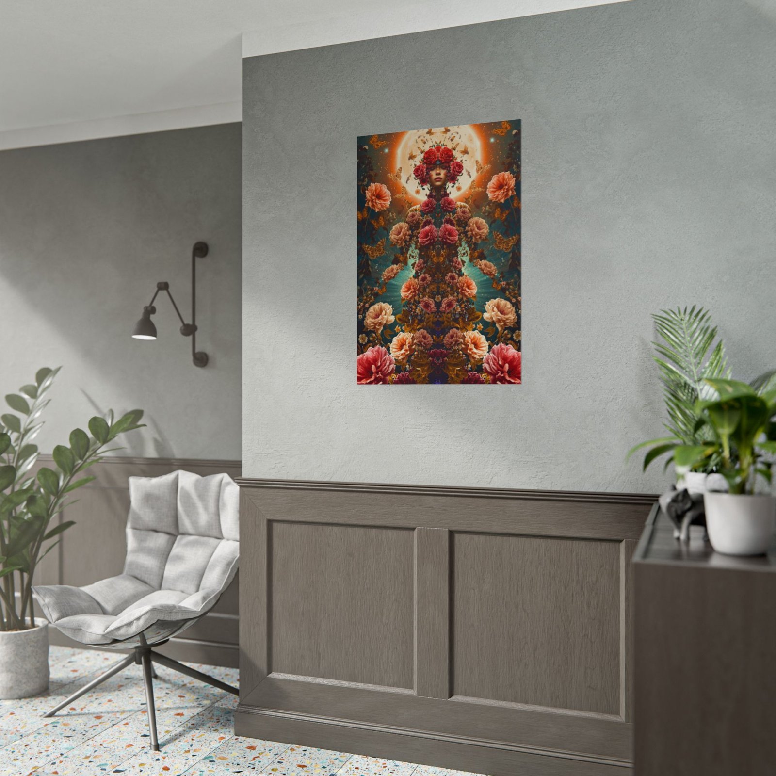 IS_6602 Floral Goddess Rolled Poster — Surreal Boho Wall Decor Art Poster - Image 4