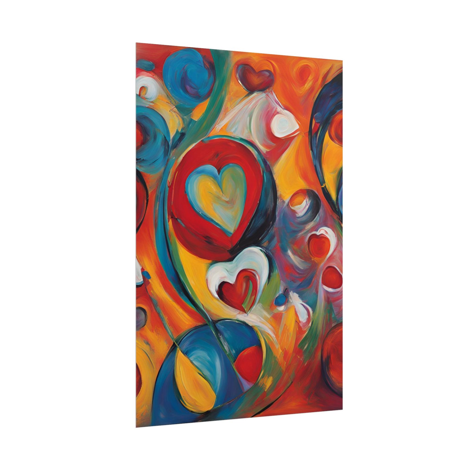 Colorful Abstract Heart-Themed Rolled Poster - Image 4