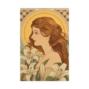 IS_6312 Art Nouveau Lady Rolled Poster