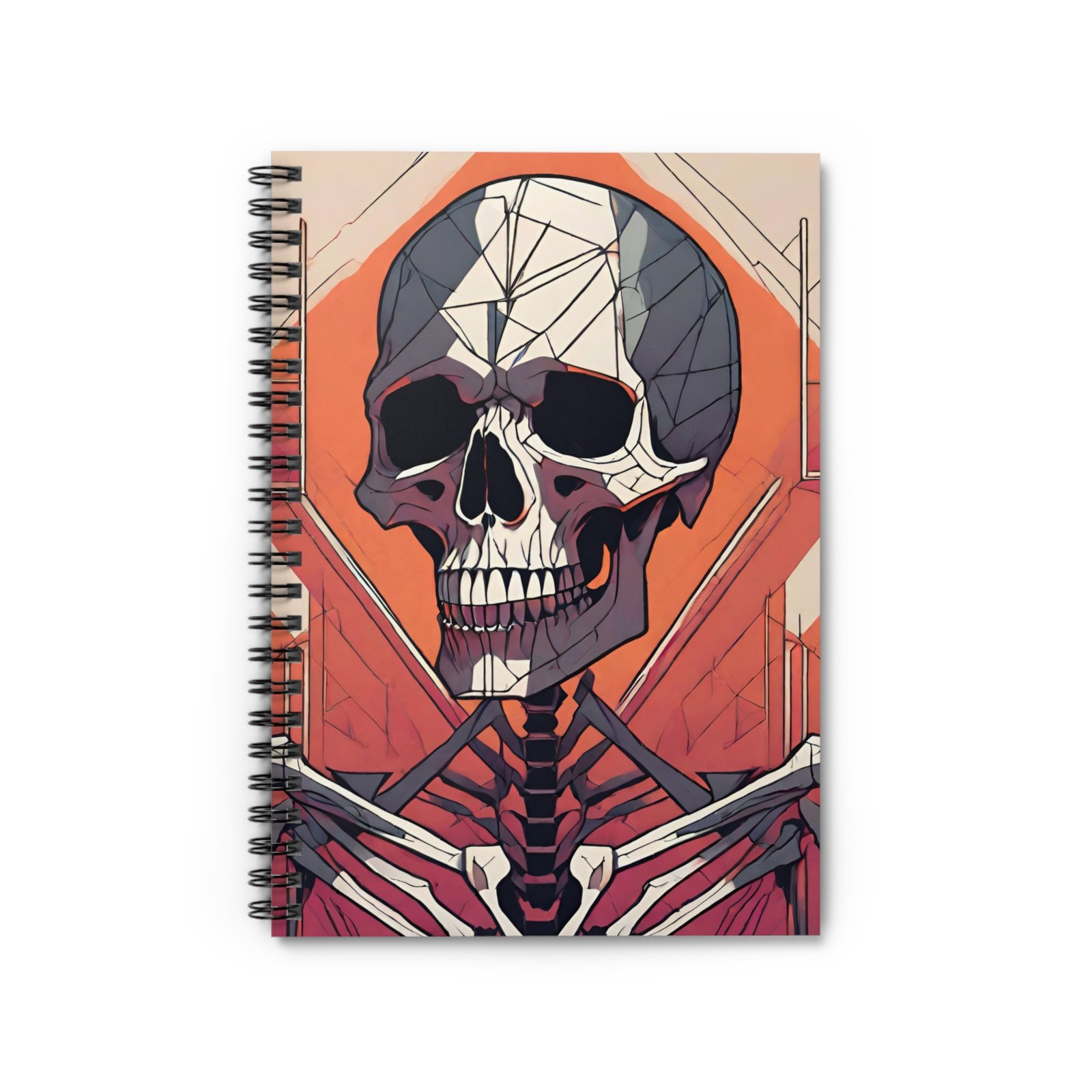 IS_3079 Geometric Skull Spiral Notebook - Image 2