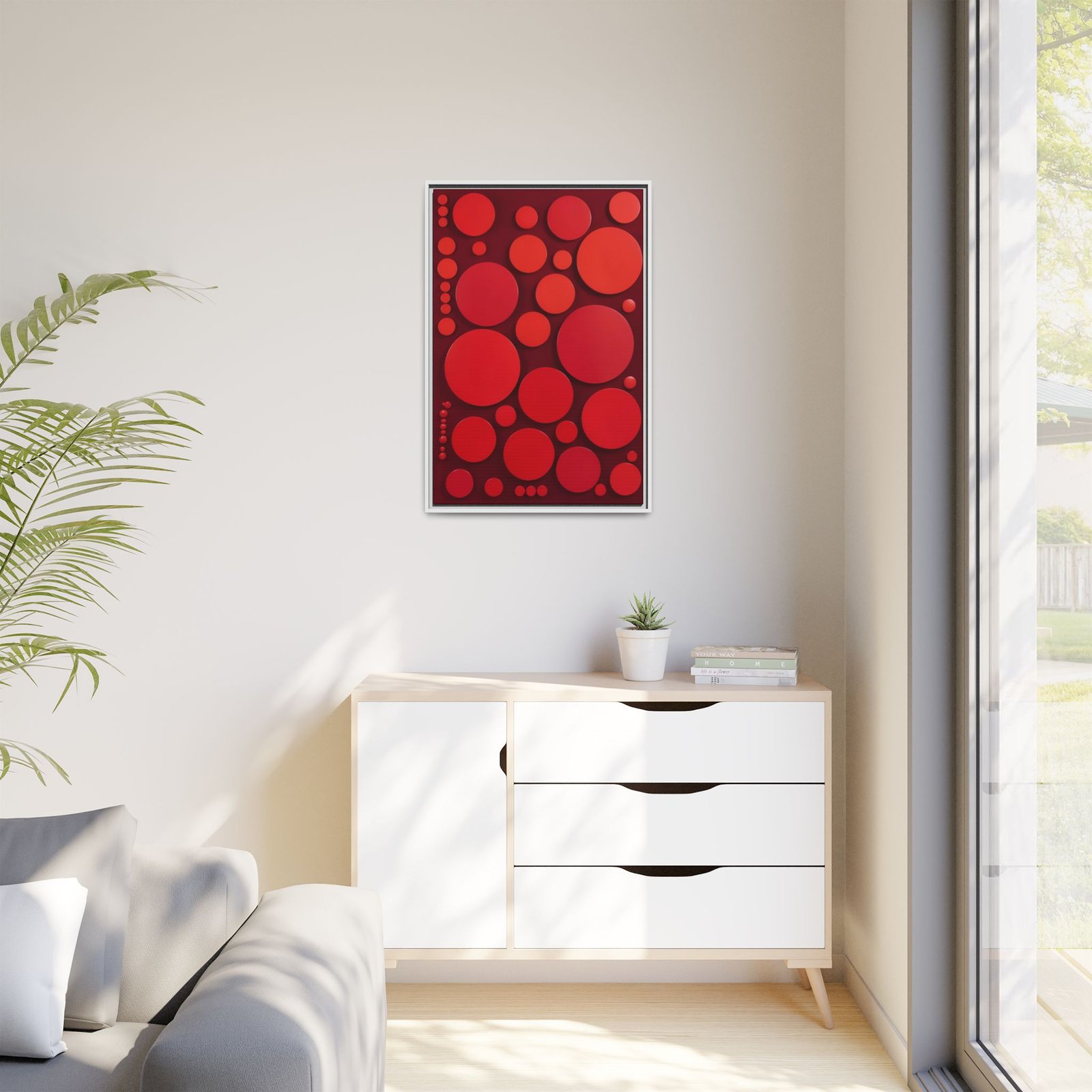 Suprematism Red Bubble Abstract Canvas FRAMED 24x36" - Image 7