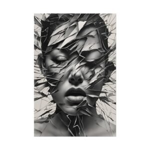 Abstract Shattered Face Rolled Poster