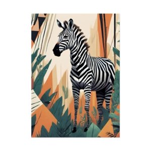 IS_0088 Stylish Zebra Art Print Poster - Nature-Inspired Home Decor