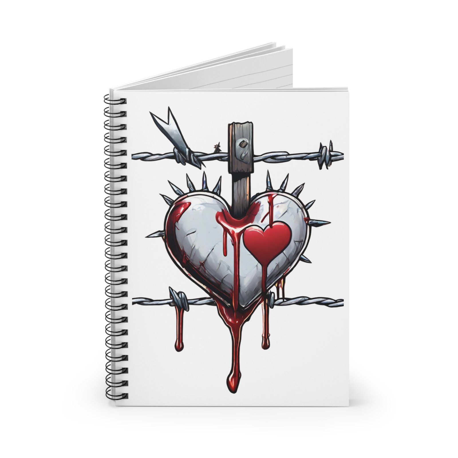 Barbed Wire Heart Spiral Notebook