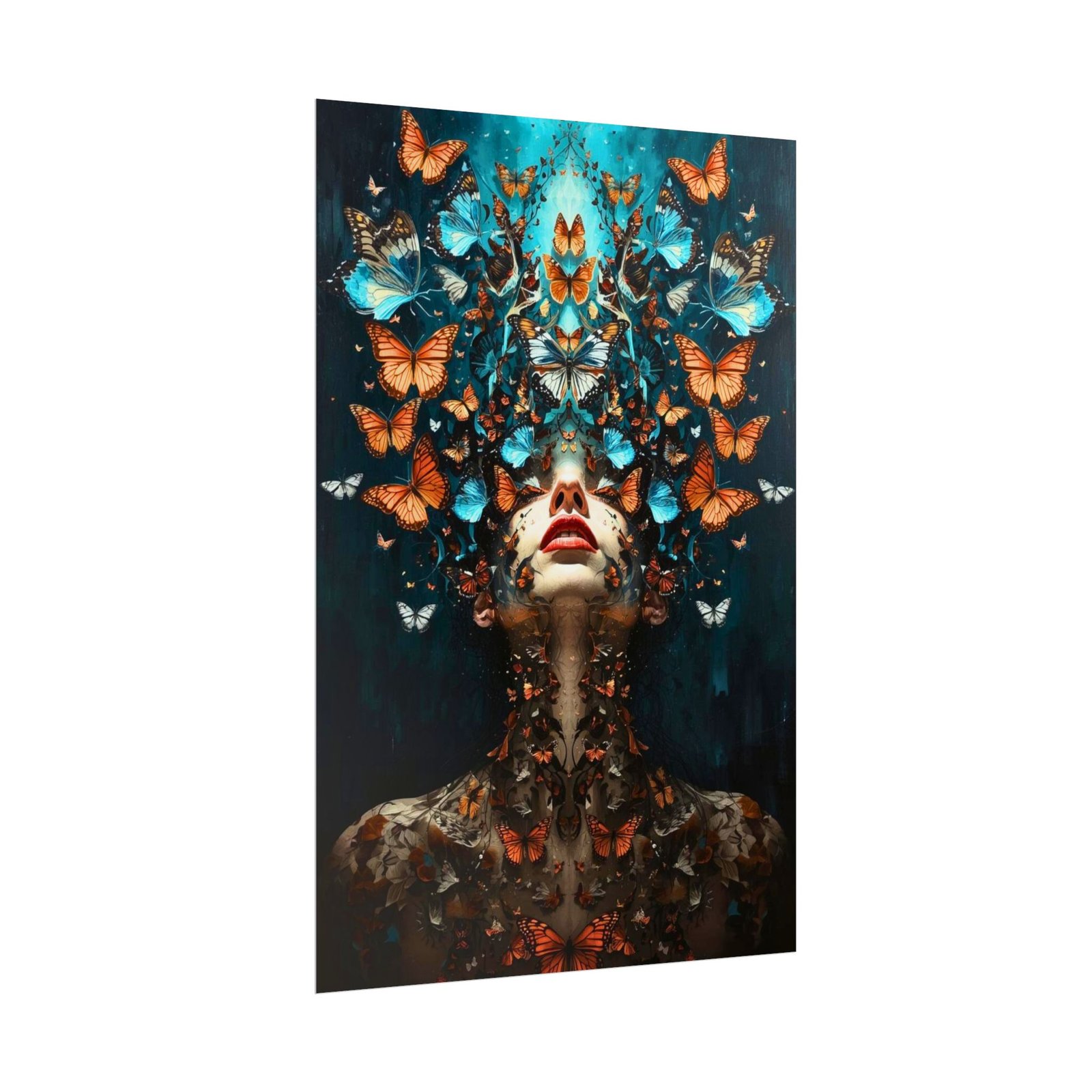 IS_6603 Surreal Butterfly Woman Rolled Poster - Image 2