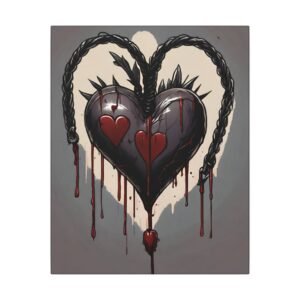 Black Gothic Heart  Matte Canvas 16x20"