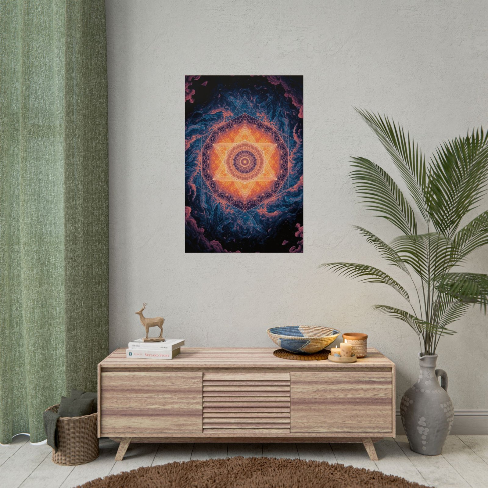 IS_6657 Celestial Mandala Rolled Poster – Psychedelic Geometric Wall Art - Image 3