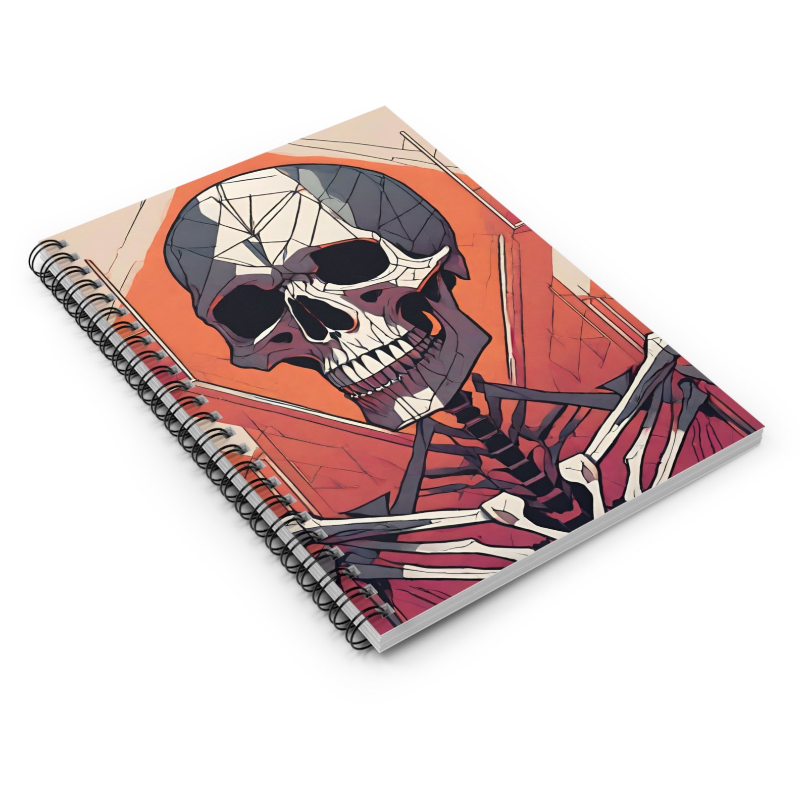 IS_3079 Geometric Skull Spiral Notebook - Image 3