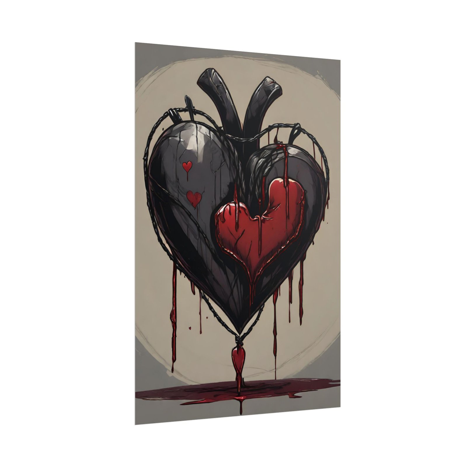 Gothic Dripping Black Heart Rolled Poster - Image 2