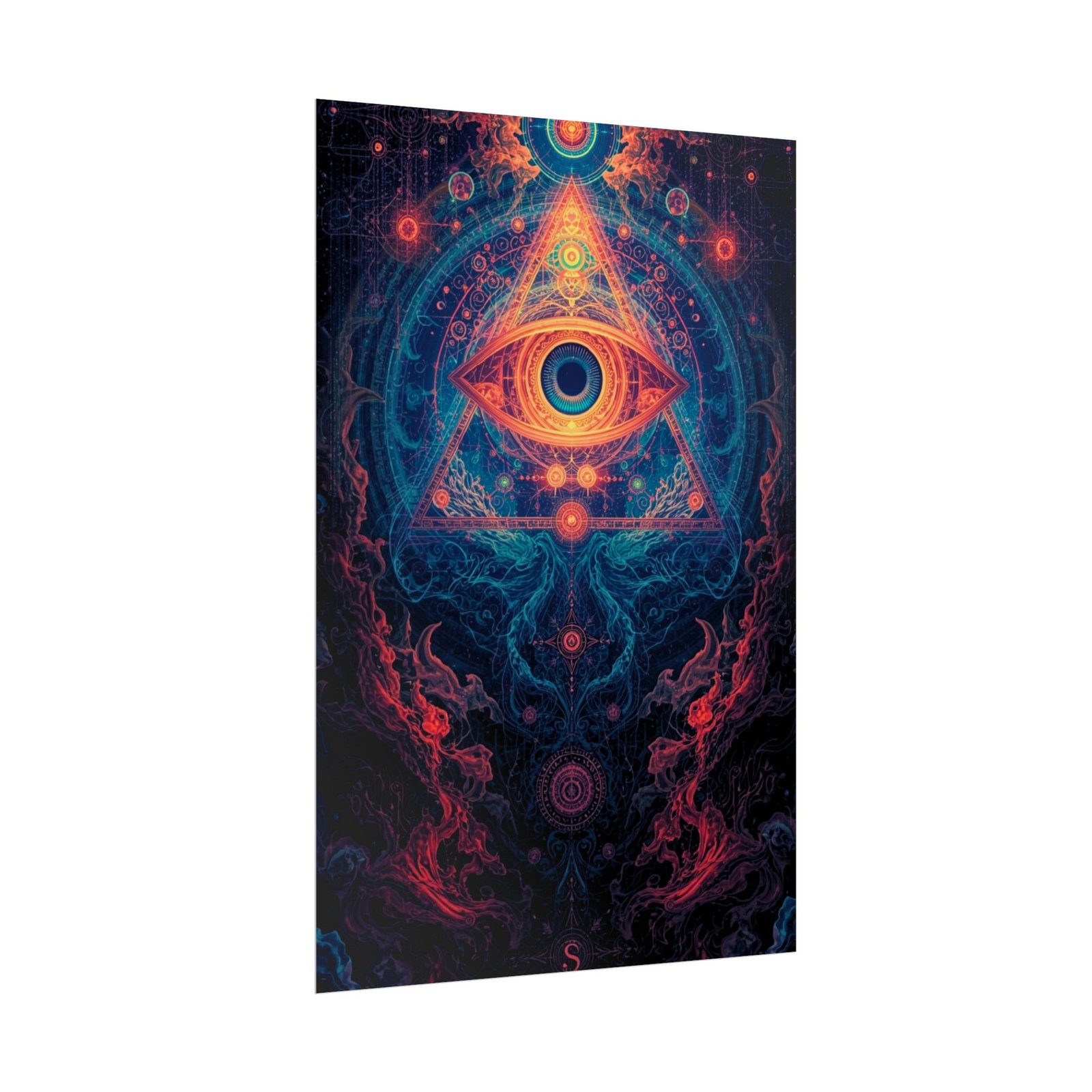 IS_6626 Psychedelic Third Eye Rolled Poster — Trippy Geometric Spiritual Wall Art - Image 2