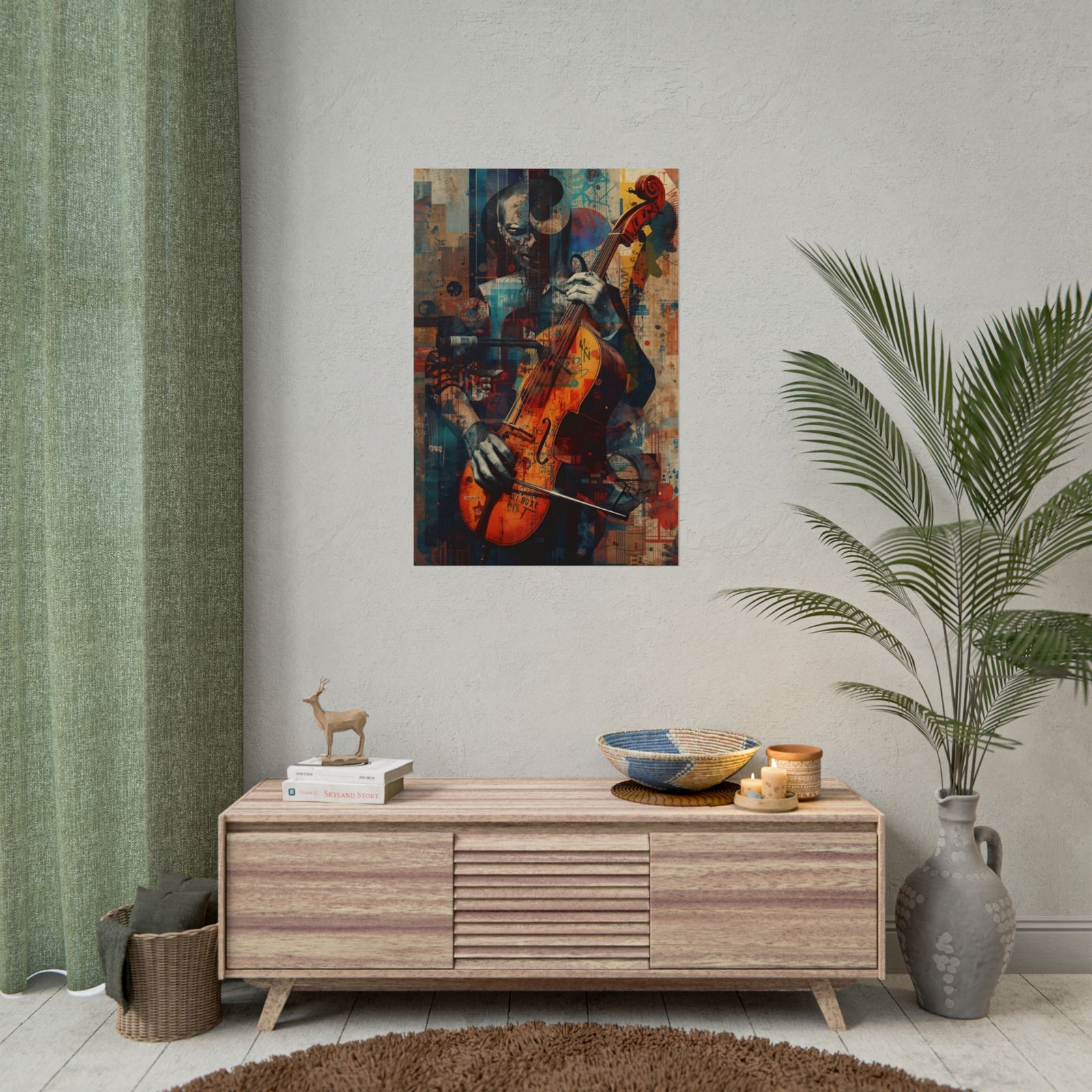 IS_6406 Violinist Abstract Music Rolled Poster - Image 8