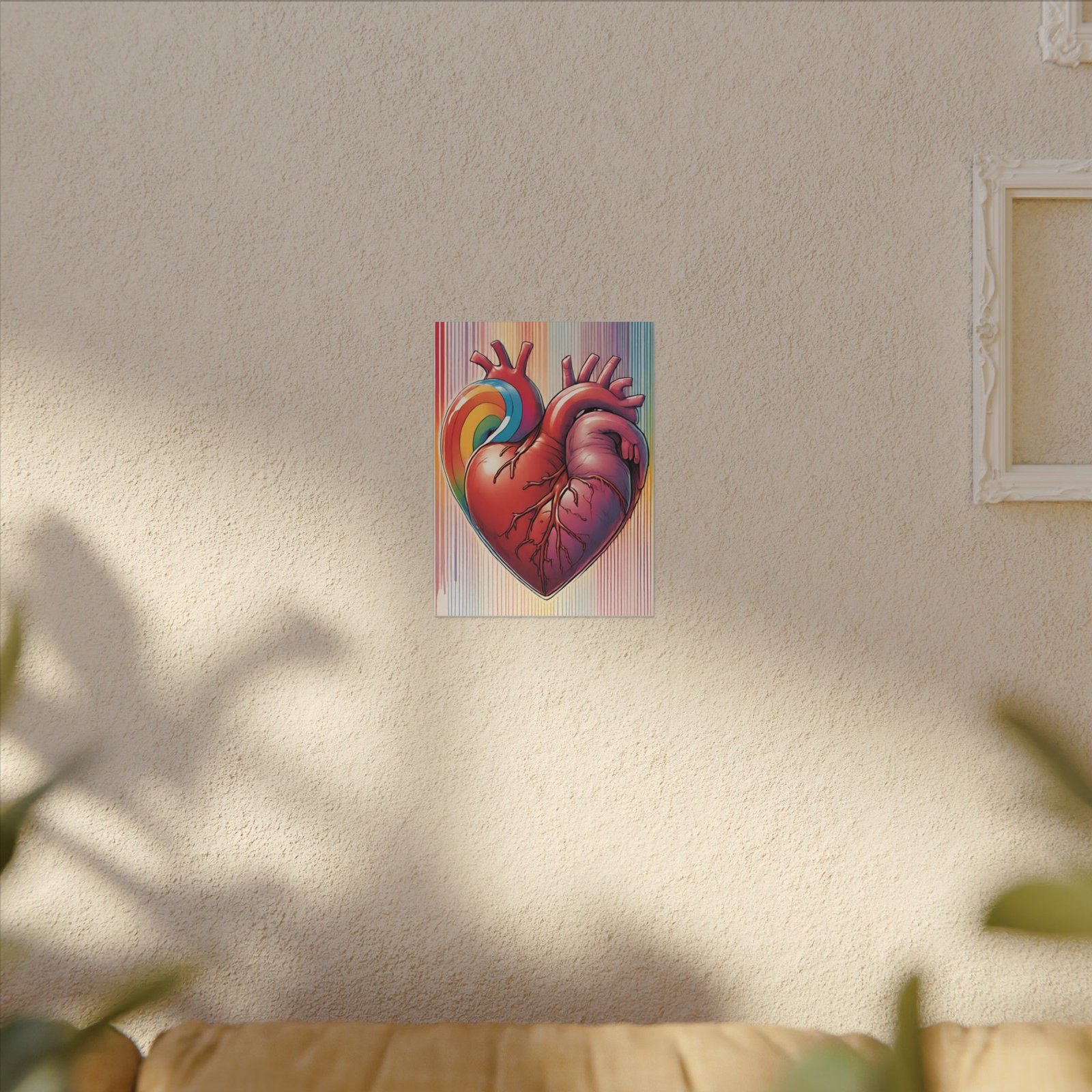 Rainbow Heart Matte Canvas 9x12" - Image 3