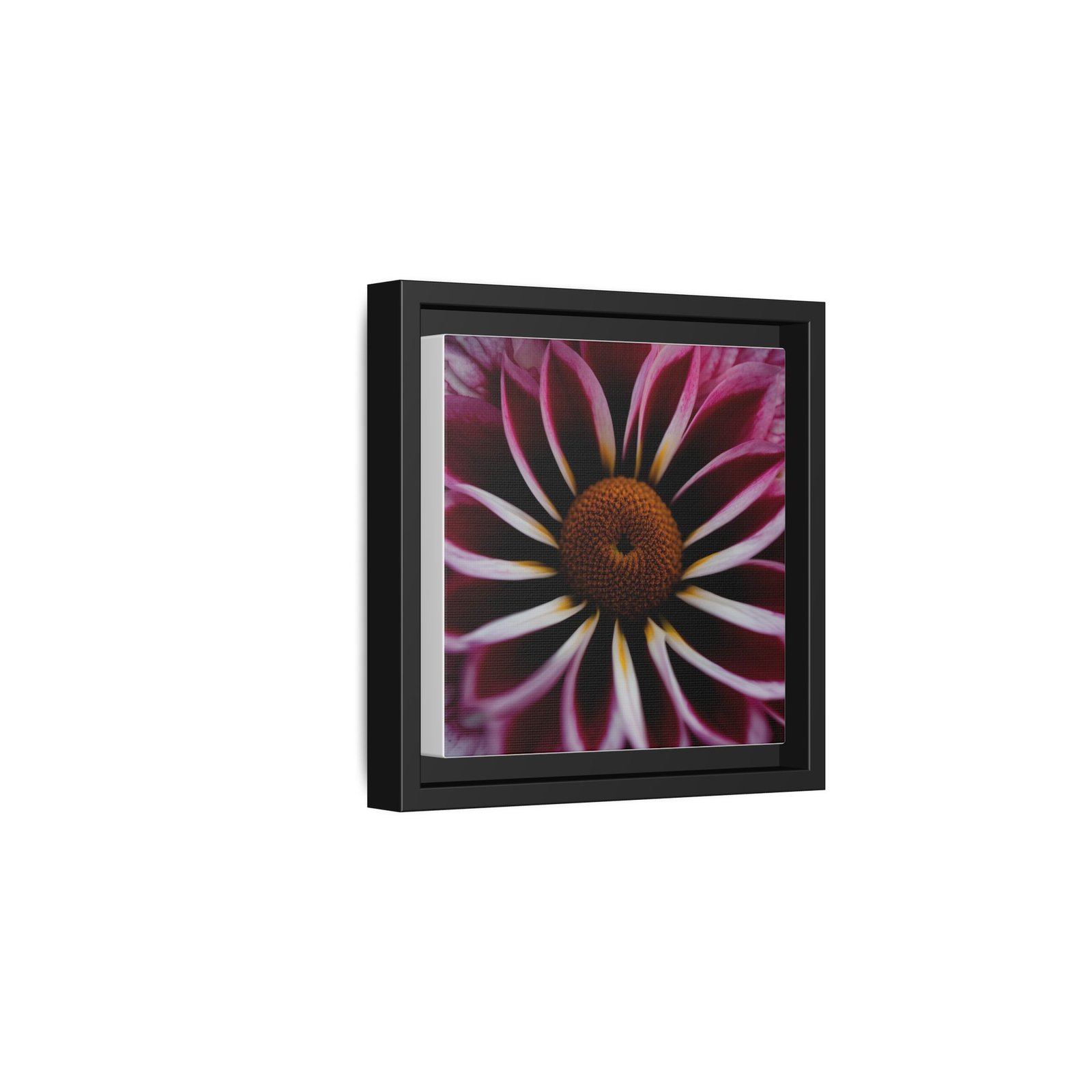 Pink Daisy Floral Matte Canvas FRAMED 8x8" - Image 2
