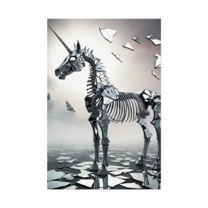 IS_4832 Unicorn Skeletal Rolled Poster