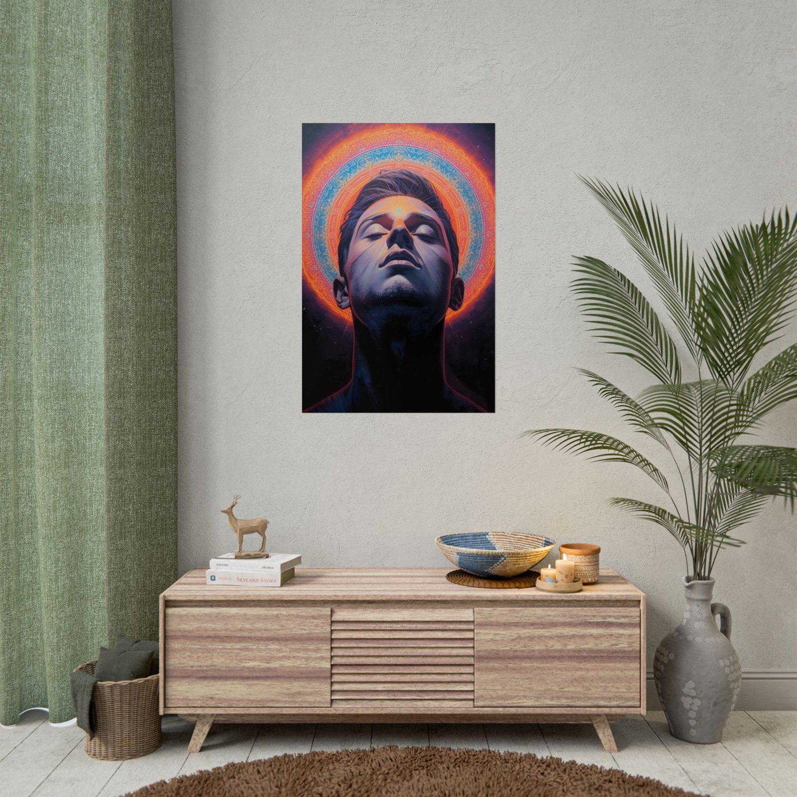 IS_6578 Neon Halo Portrait Rolled Poster - Image 3