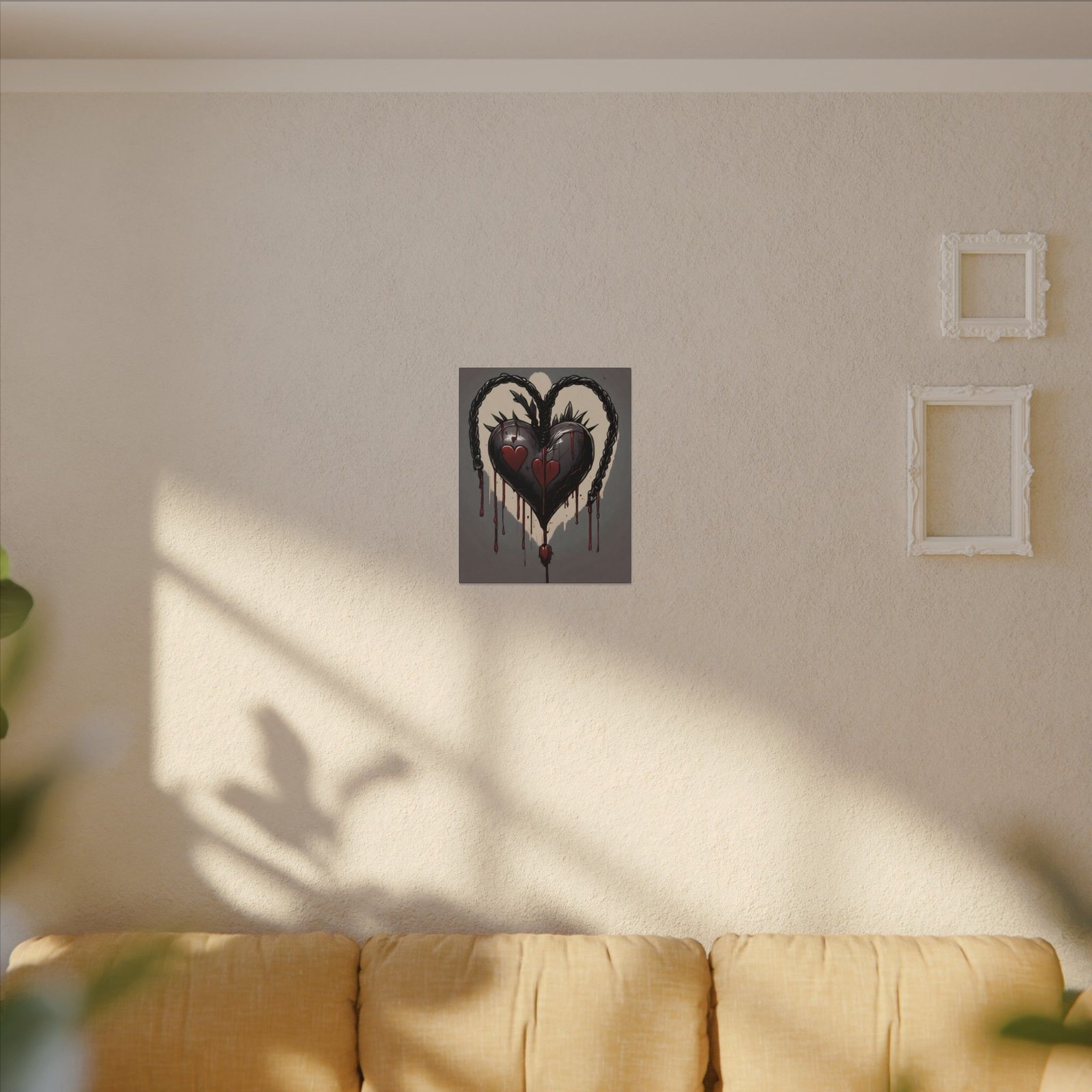 Black Gothic Heart Matte Canvas 16x20" - Image 3