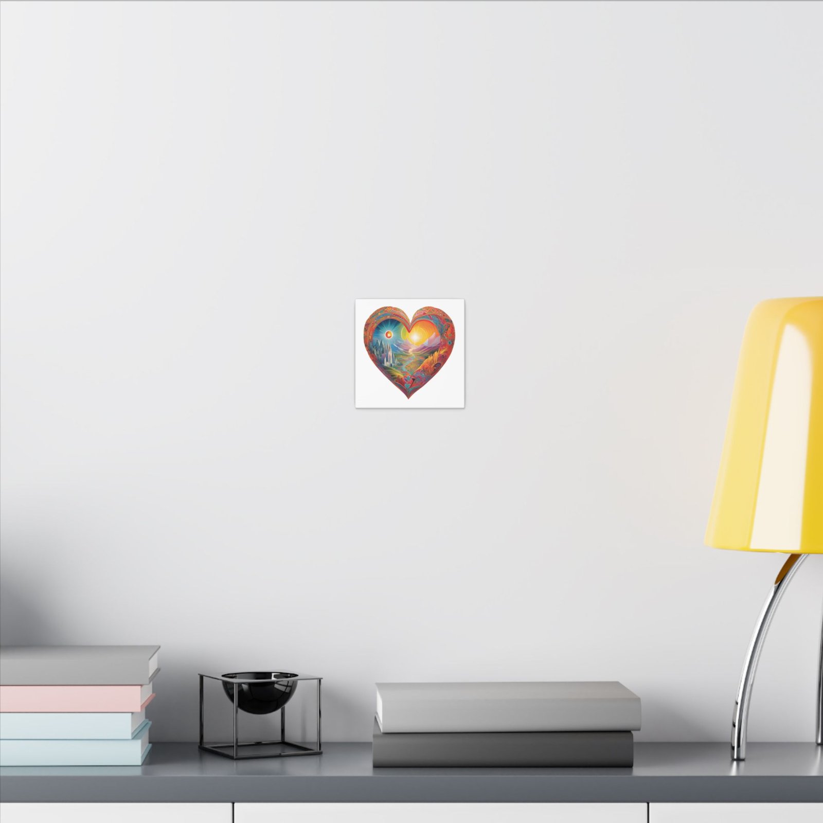 IS_4173 Heartscape Matte Canvas Wall Art — Vibrant Heart Landscape Print - Image 4