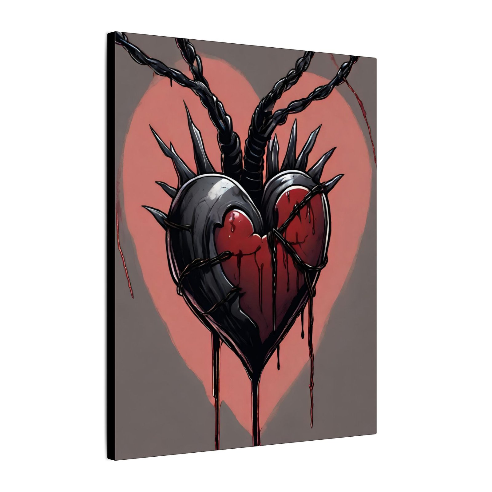 Black Dripping Heart Canvas 16x20" - Image 2
