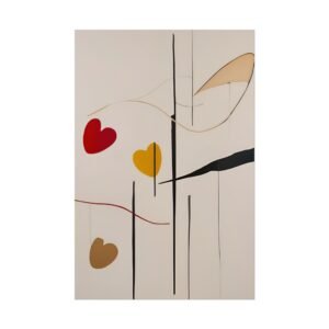 Abstract Heart-Themed Rolled Posters