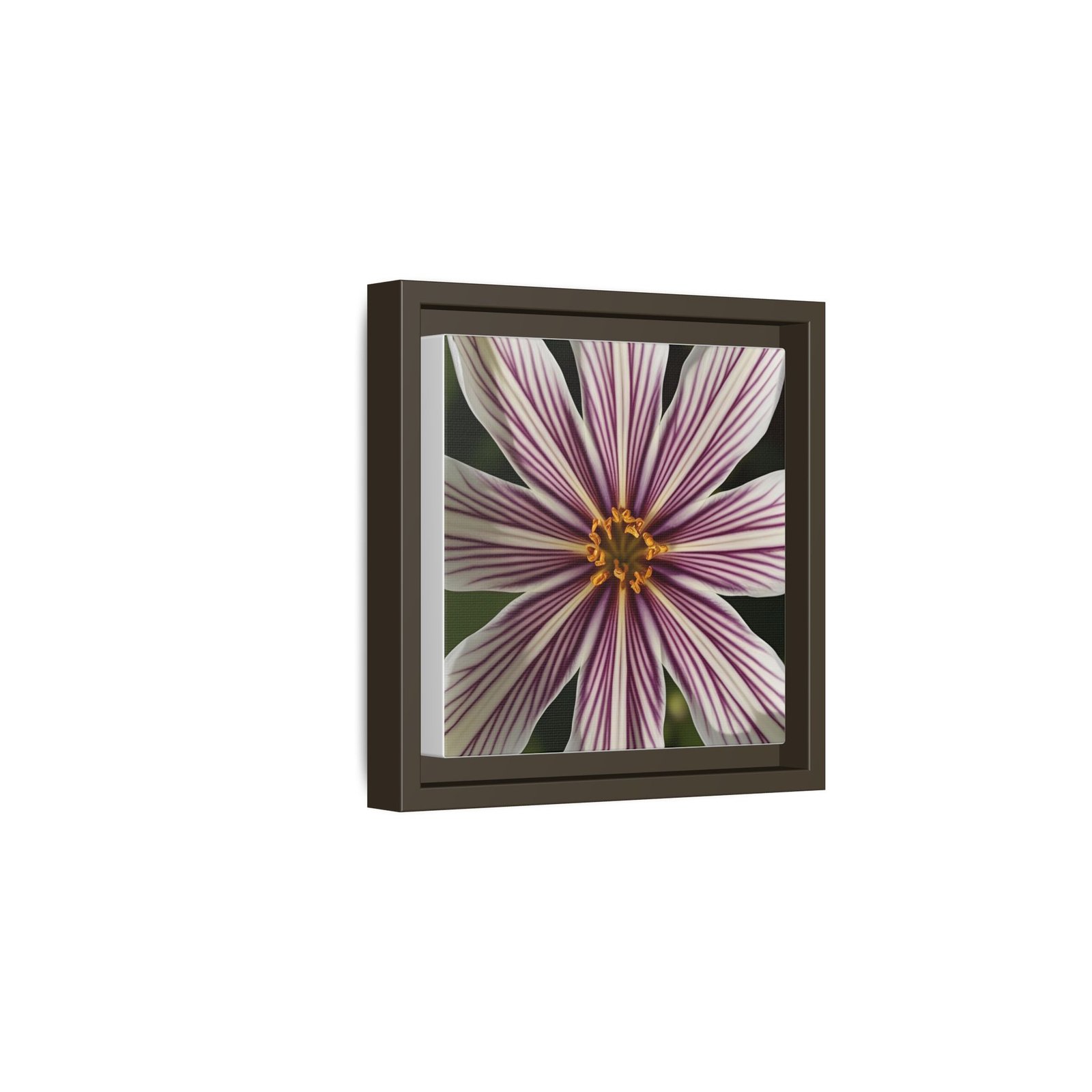IS_4850 Framed Matte Canvas Wall Art — Striped Pink Daisy Floral Print - Image 5