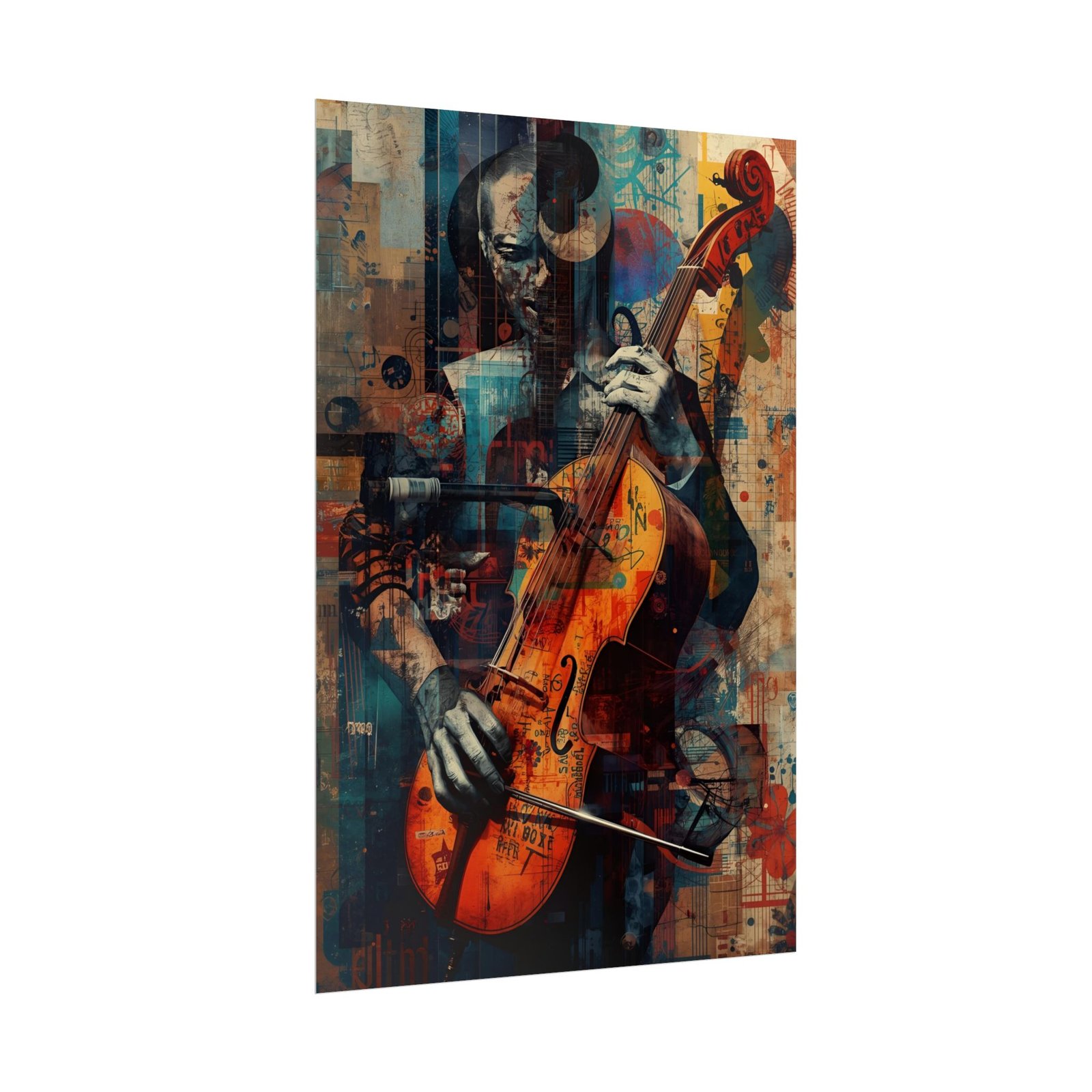 IS_6406 Violinist Abstract Music Rolled Poster - Image 3