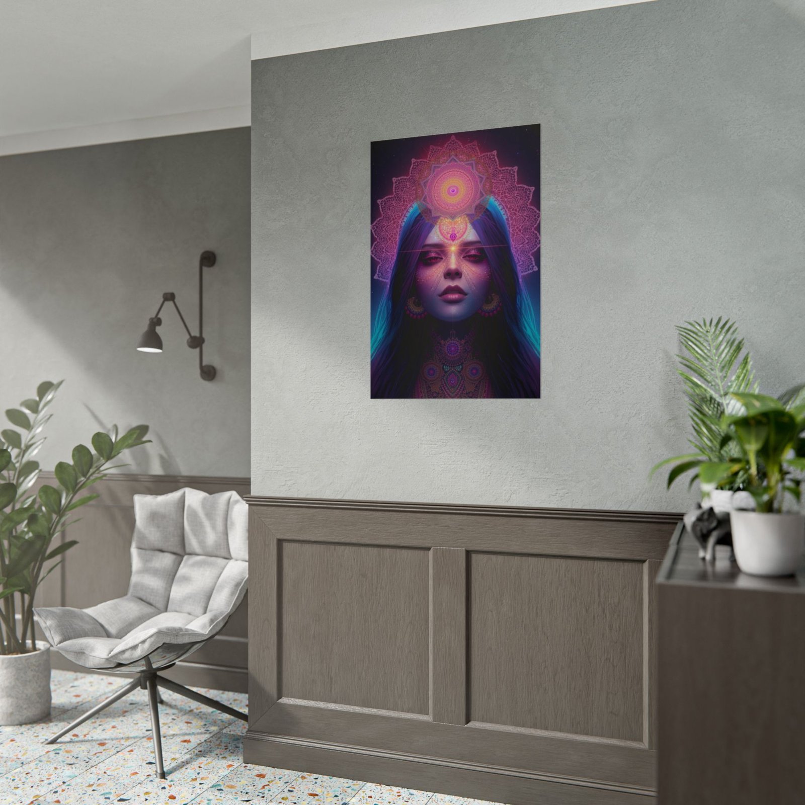 IS_6571 Mystic Mandala Woman Rolled Poster — Psychedelic Boho Art Print - Image 5