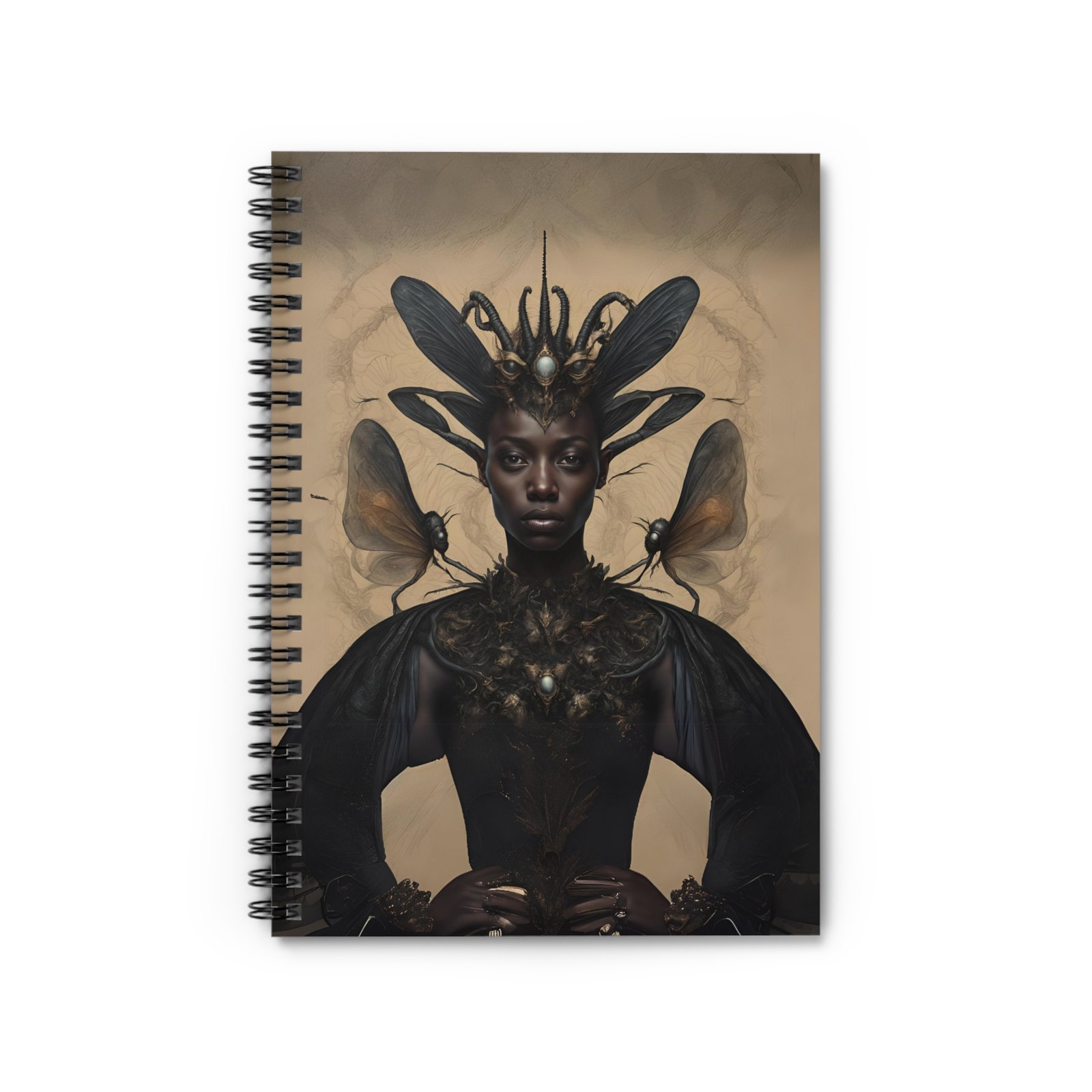 Black Celestial Monarch Portrait Spiral Notebook