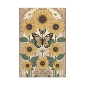 Art Nouveau Sunflower Butterfly Rolled Poster