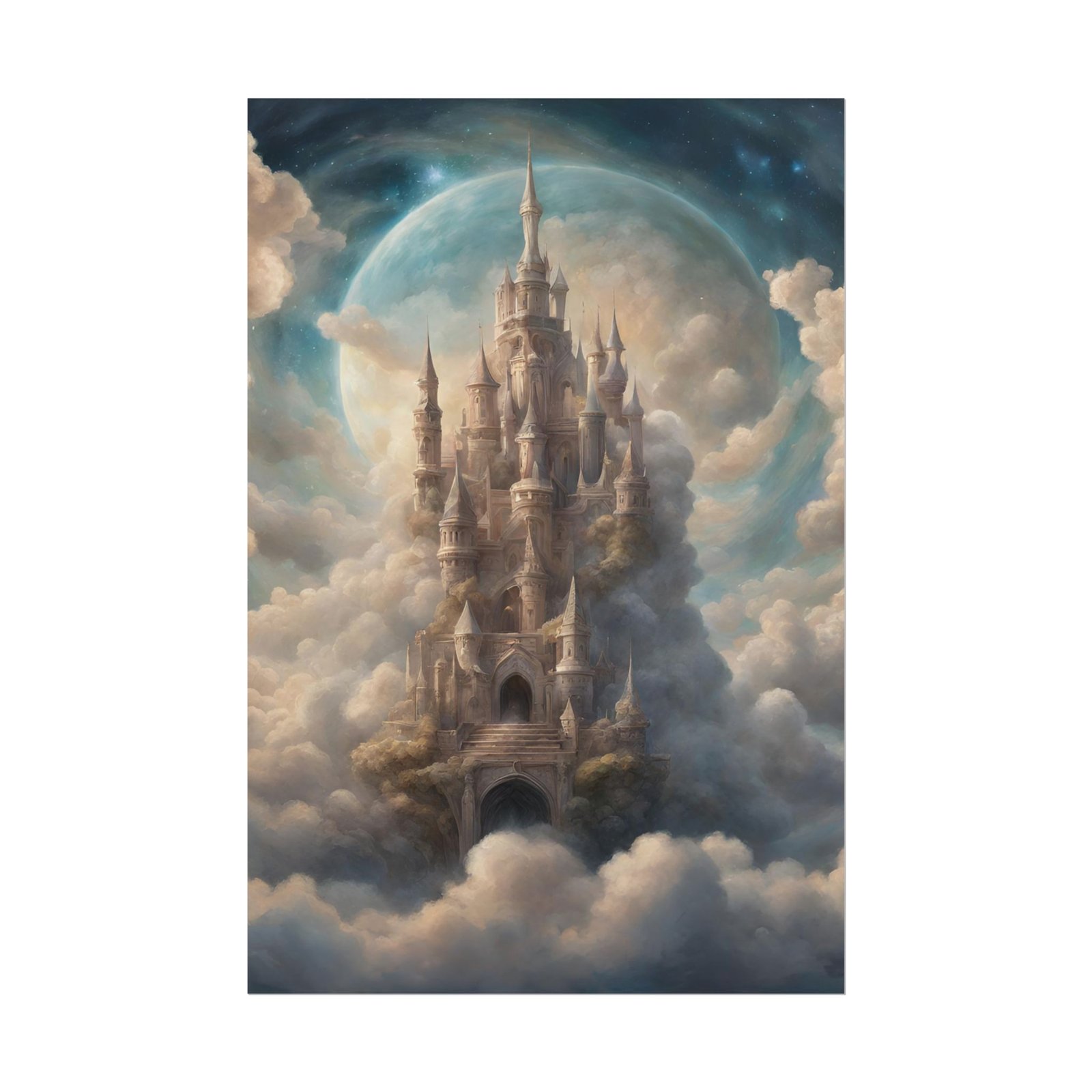 Fantasy Castle in the Clouds Rolled Poster