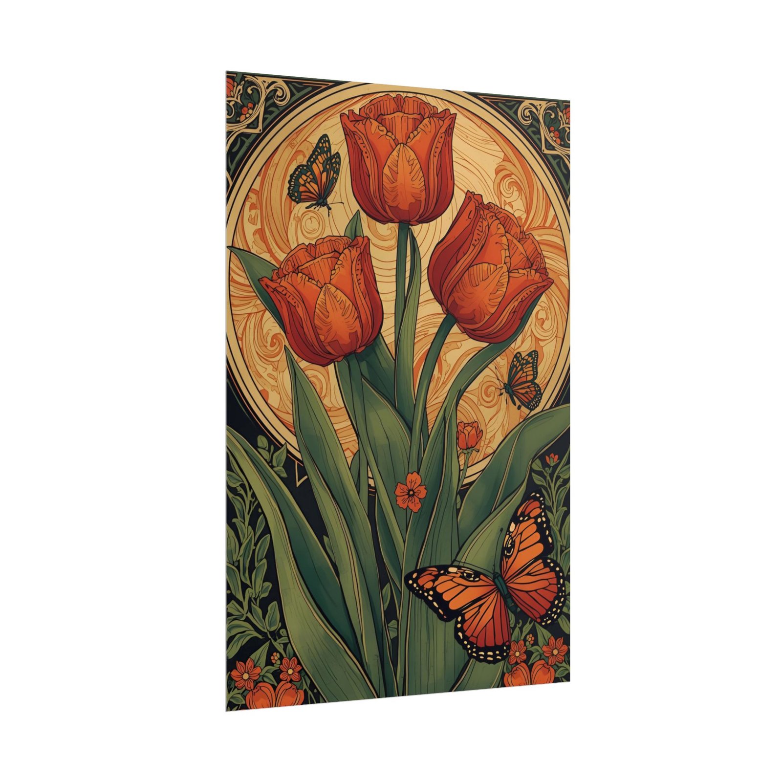 Art Nouveau Botanical Tulips Rolled Posters - Image 2