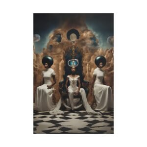 Black Celestial Queens Ethereal Portrait Rolled Poster