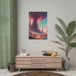 IS_0125 Dreamy Cosmic Landscape Rolled Poster - Fantasy Wall Art for Home Decor