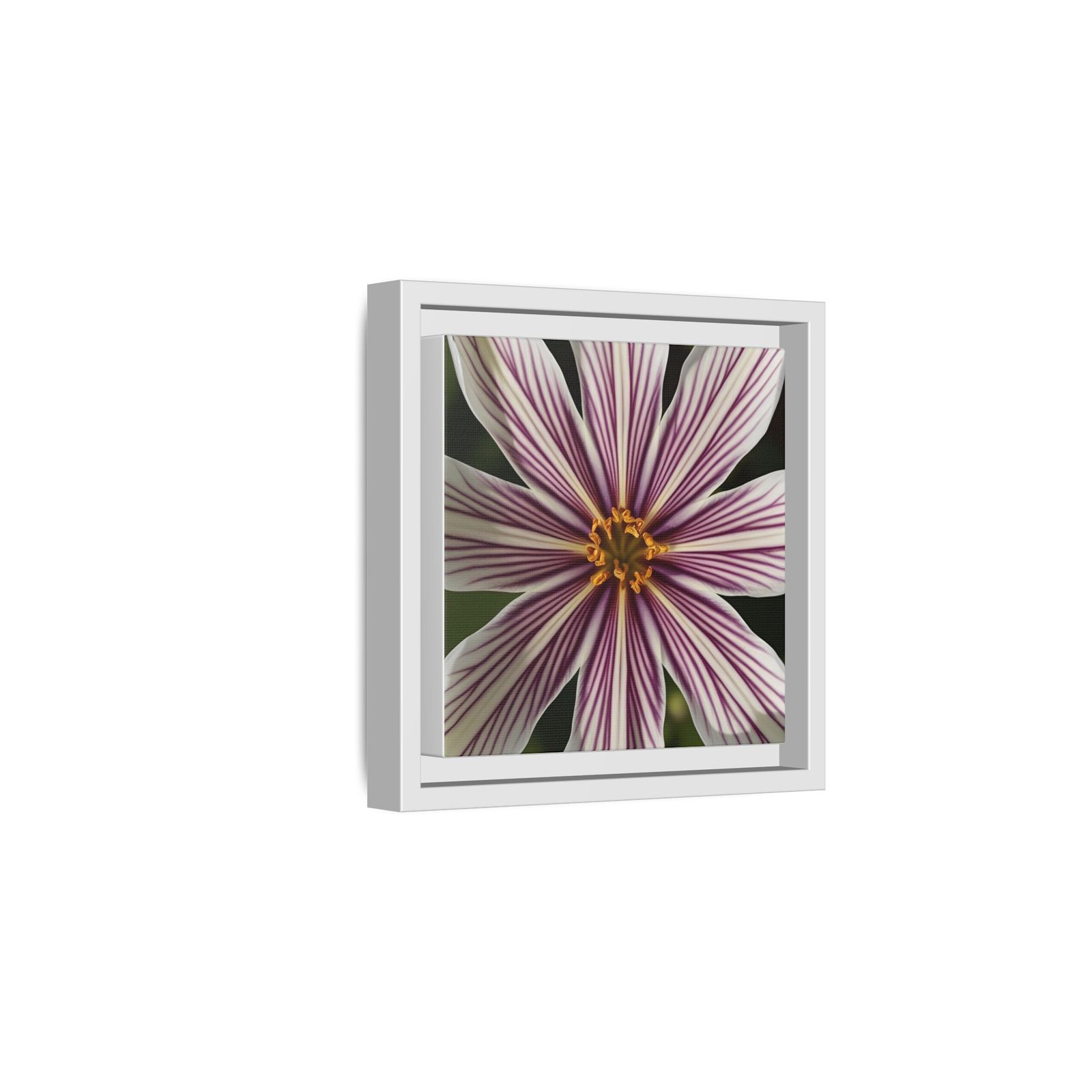 IS_4850 Framed Matte Canvas Wall Art — Striped Pink Daisy Floral Print - Image 8