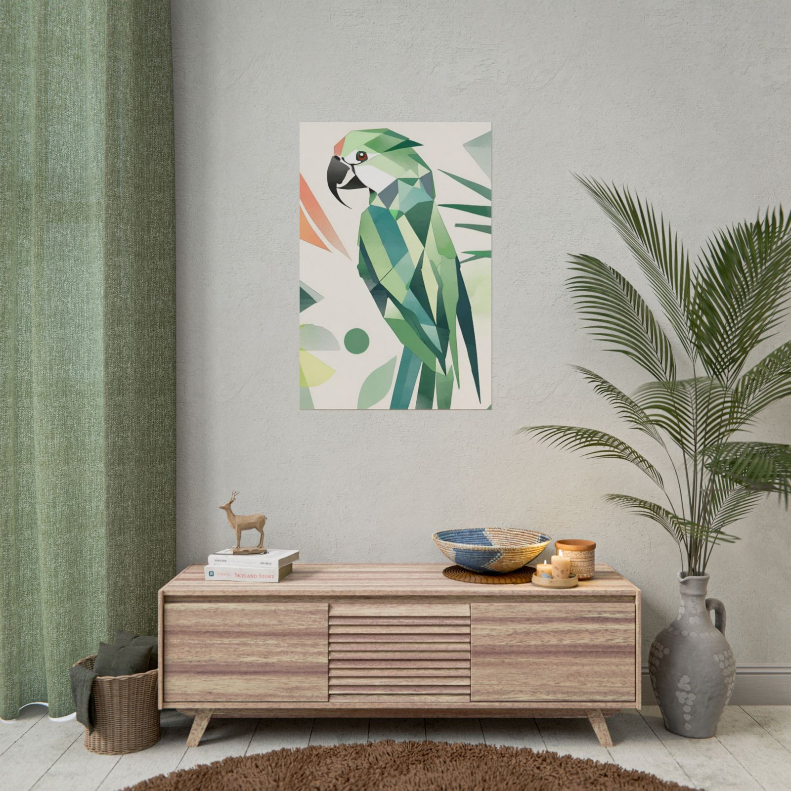 Modern Tropical Parrot Rolled Poster - Image 2