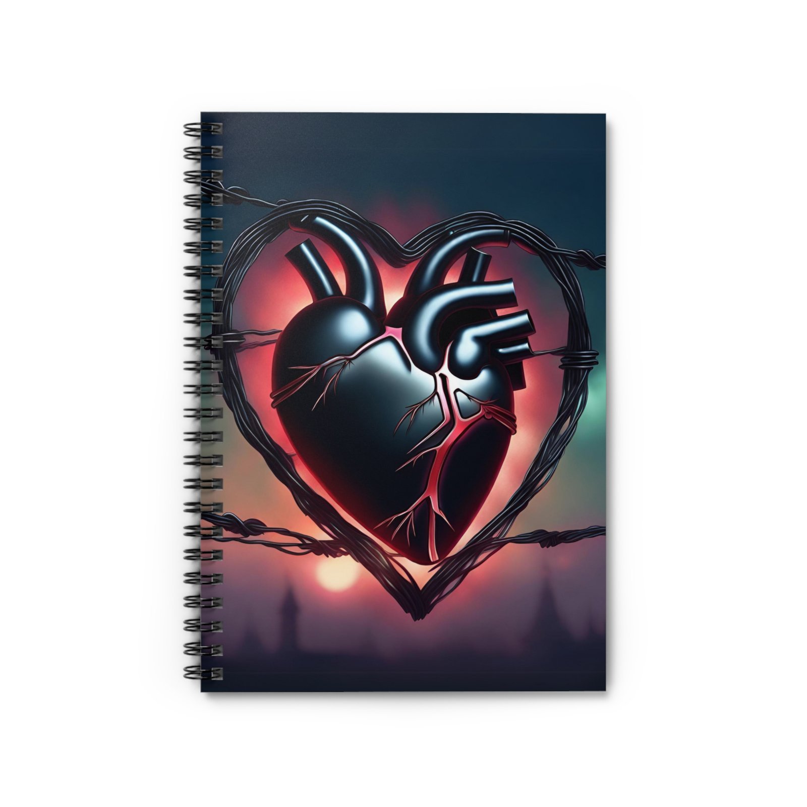 IS_1261 Black Heart Spiral Notebook - Image 2