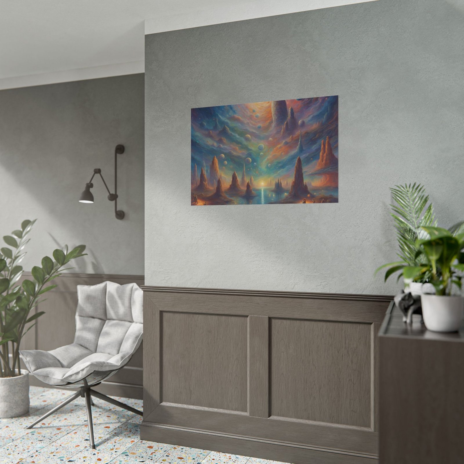 Dreamy Cosmic Landscape Rolled Poster - Image 5