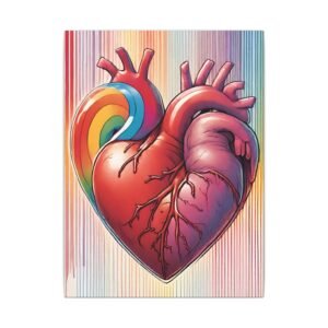 Rainbow Heart Matte Canvas 9x12"