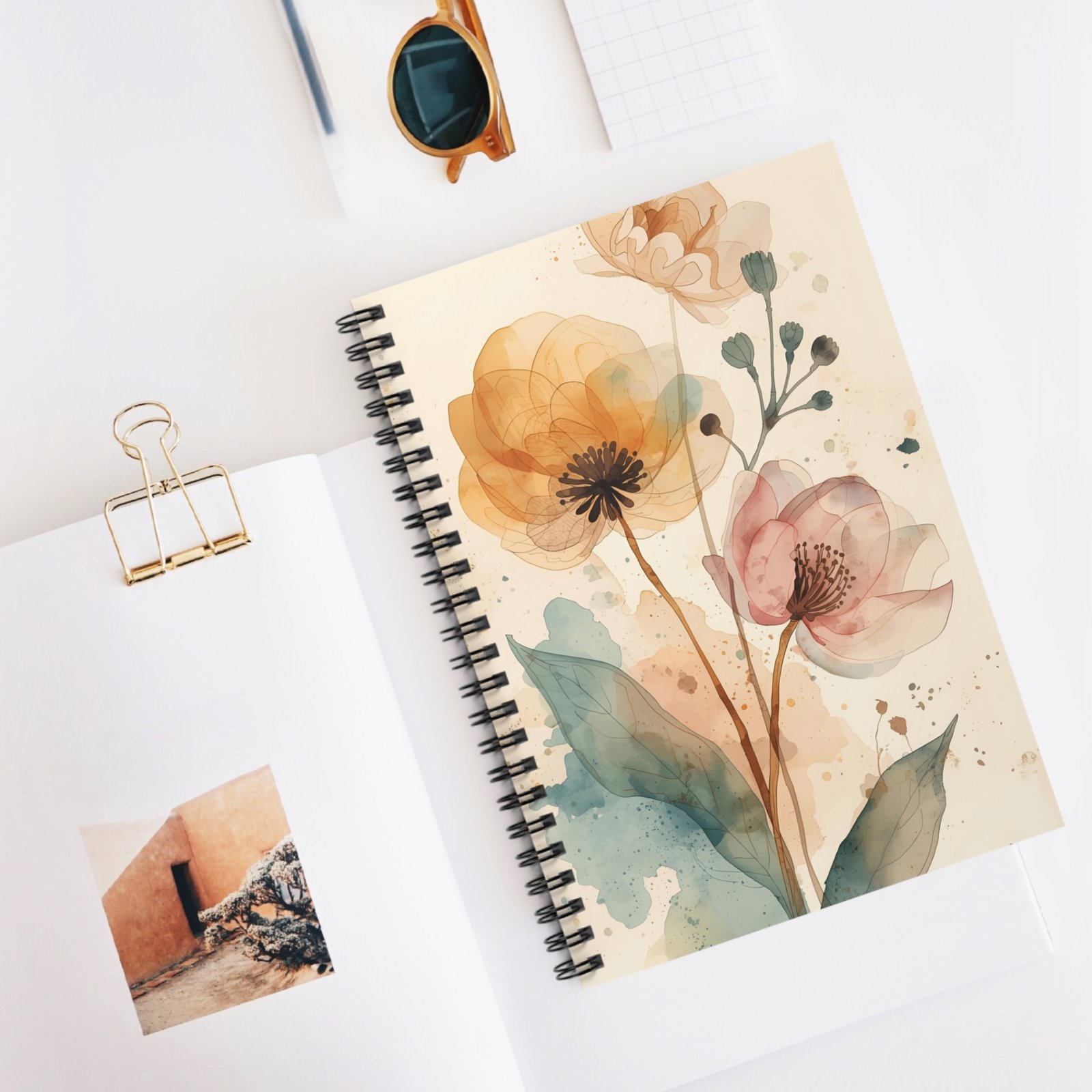 IS_6231 Watercolor Floral Spiral Notebook - Image 5