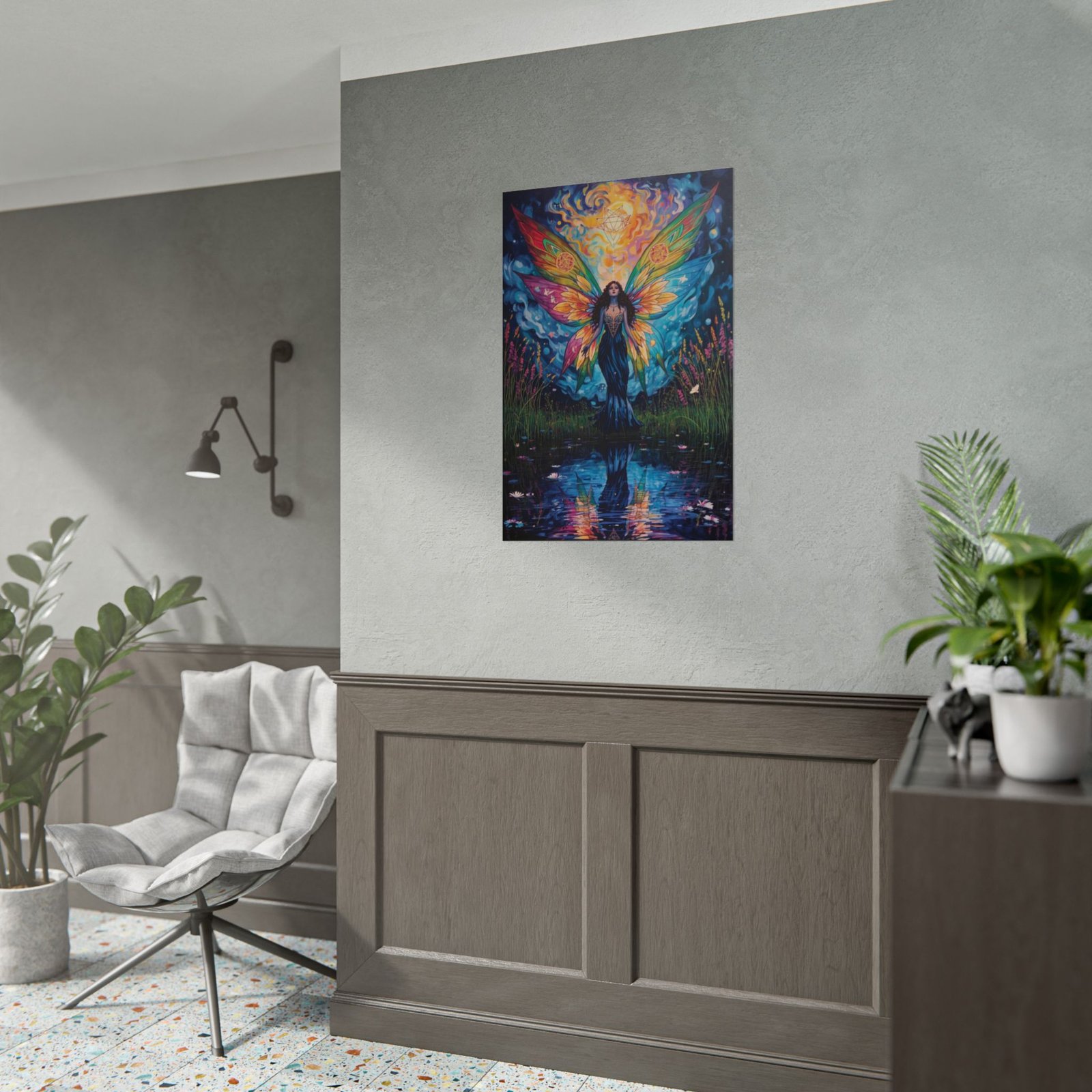 IS_6664 Fairy Reflection Rolled Poster — Colorful Fantasy Butterfly Woman Wall Art - Image 4