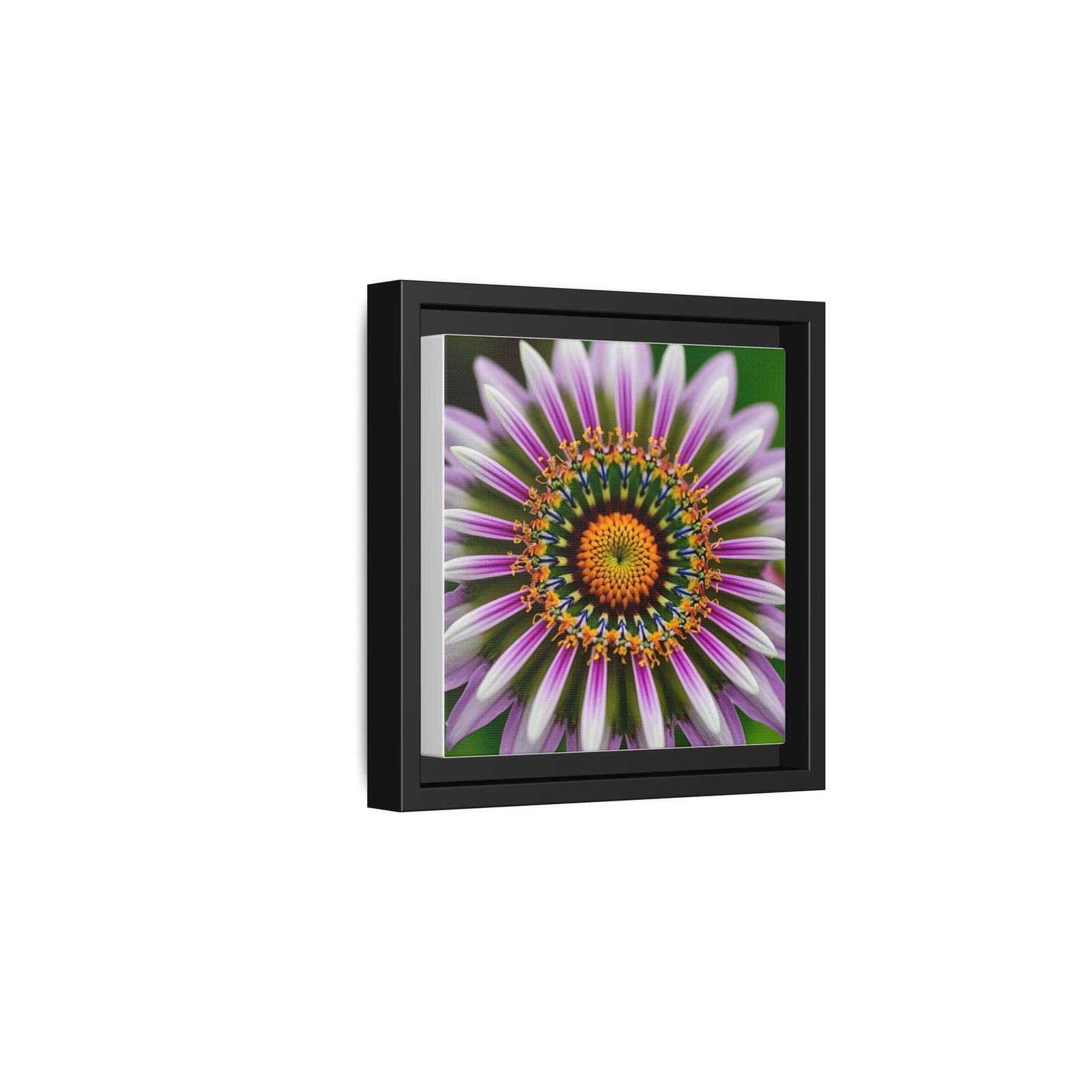 IS_4876 Framed Floral Kaleidoscope Matte Canvas — Vibrant Purple Daisy Wall Art - Image 2