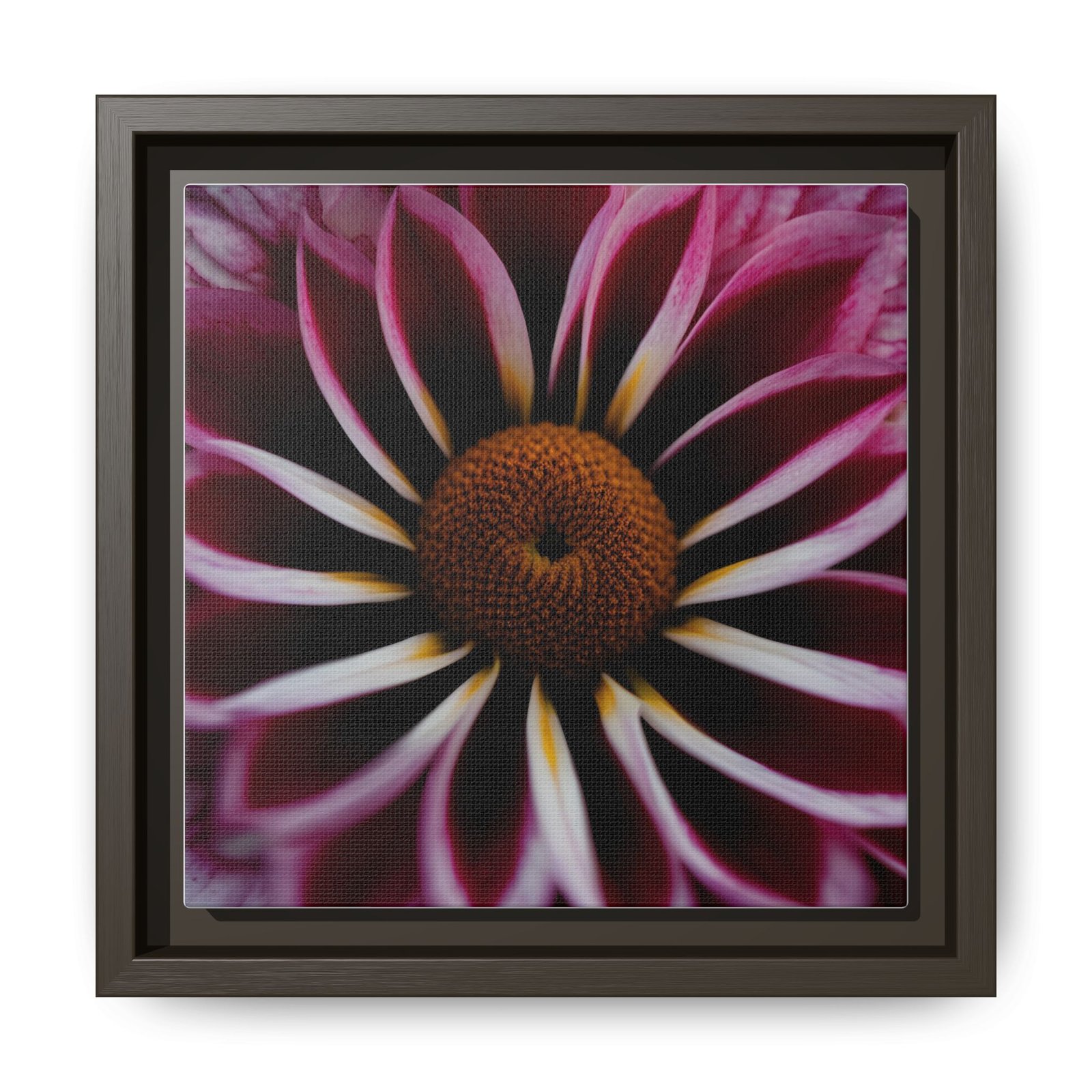 Pink Daisy Floral Matte Canvas FRAMED 8x8" - Image 4